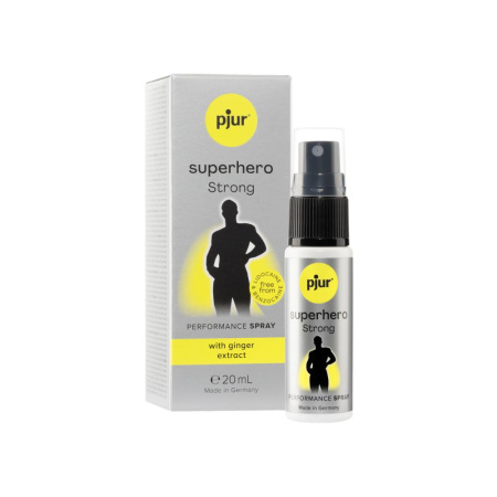 Спрей-пролонгатор pjur Superhero Strong Spray 20 ml, с экстрактом имбиря, без анестетиков || Спрей-пролонгатор pjur Superhero Strong Spray 20 ml, з екстрактом імбиру, без анестетиків