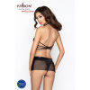 Прозрачная сорочка с открытой спиной Passion MARESOL CHEMISE S/M, black, трусики || Прозора сорочка з відкритою спиною Passion MARESOL CHEMISE S/M, black, трусики