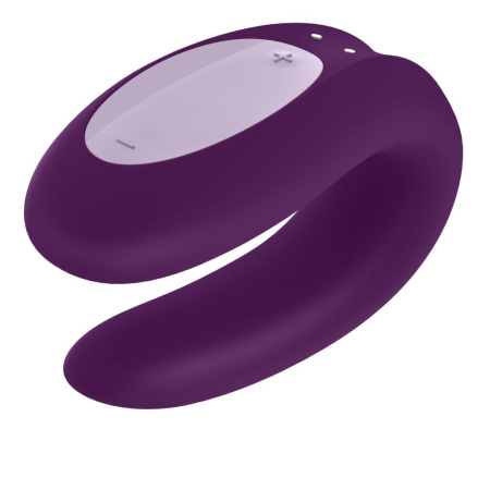 Смарт-вибратор для пар Satisfyer Double Joy Violet с широким клиторальным стимулятором || Смарт-вібратор для пар Satisfyer Double Joy Violet із широким кліторальним стимулятором