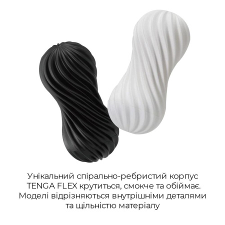 Мастурбатор Tenga Flex Rocky Black с изменяемой интенсивностью, можно скручивать || Мастурбатор Tenga Flex Rocky Black зі змінною інтенсивністю, можна скручувати