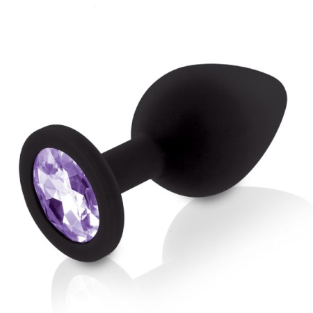 Набор силиконовых анальных пробок с кристаллом Rianne S: Booty Plug Set Black, диаметр 3,2см, 3,5см, 4,2см || Набір силіконових анальних пробок із кристалом Rianne S: Booty Plug Set Black, діаметр 3,2см, 3,5см, 4,2см