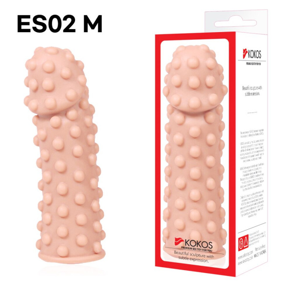 Насадка на член Kokos Extreme Sleeve ES.02 размер M, утолщающая, стимулирующий рельеф