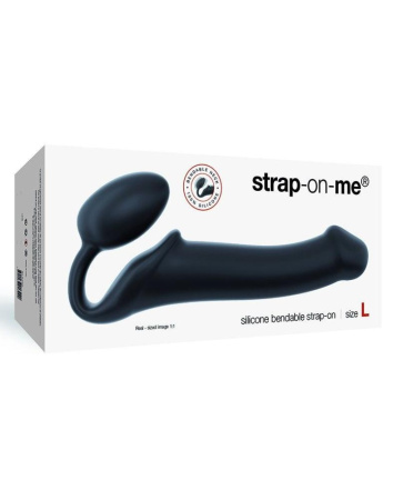 Безремневой страпон Strap-On-Me Black L, полностью регулируемый, диаметр 3,7см || Безремінний страпон Strap-On-Me Black L, повністю регульований, діаметр 3,7 см