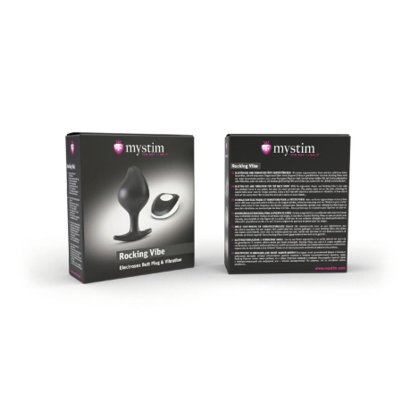 Силиконовая анальная пробка Mystim Rocking Vibe с вибрацией и пультом для электростимулятора, 3,7 см || Силіконова анальна пробка Mystim Rocking Vibe з вібрацією і пультом для електростимулятора, 3,7 см