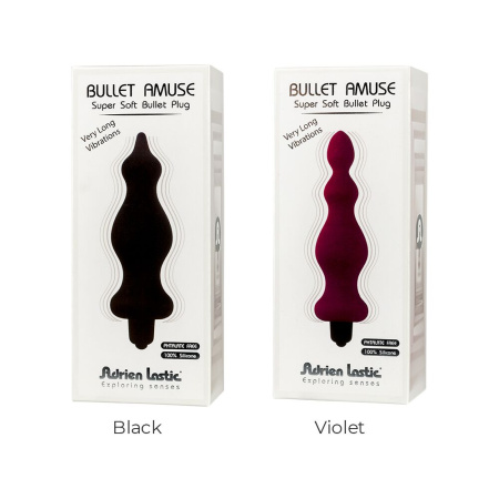 Анальная пробка с вибрацией Adrien Lastic Bullet Amuse Black, макс. диаметр 3,9см || Анальна пробка з вібрацією Adrien Lastic Bullet Amuse Black, макс. діаметр 3,9 см